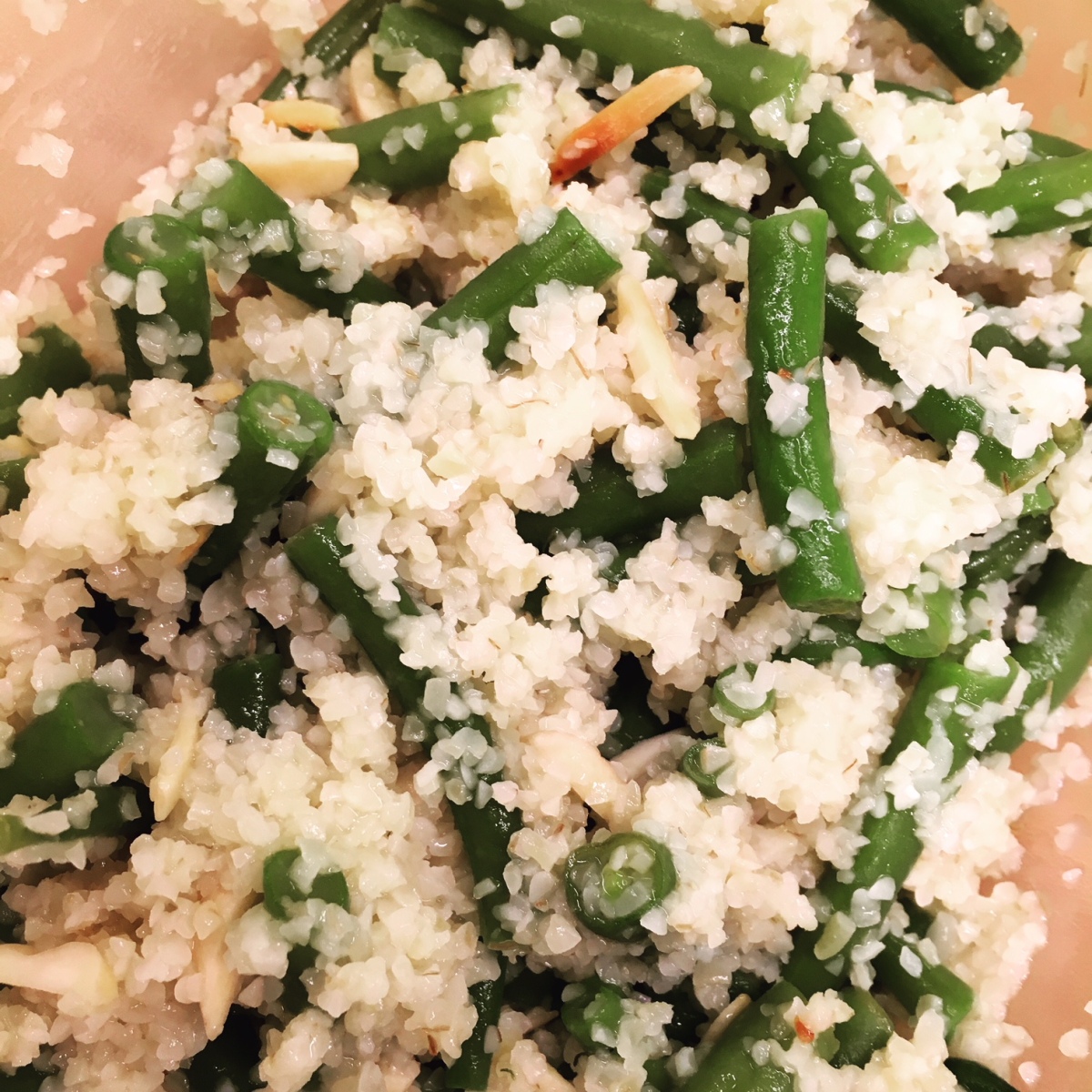 Bulgursalat mit Grünen Bohnen und Mandeln – Nette Kitchenette